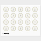 Whimsical Stripe Green Wedding Ronde Sticker (Vel)