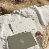 Whimsical Stripe Green Wedding RSVP Kaart