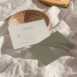 Whimsical Stripe Green Wedding RSVP Kaart