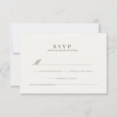 Whimsical Stripe Green Wedding RSVP Kaart (Voorkant)