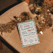 Whimsical Striped Friendsmas Christmas Party Kaart