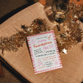 Whimsical Striped Friendsmas Christmas Party Kaart