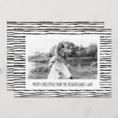 Whimsical Stripes Black White, met kerstmis Feestdagenkaart (Voorkant / Achterkant)