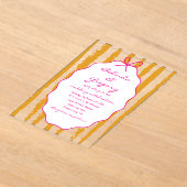 Whimsical Stripes Handwritten Painted Wedding Acryl Uitnodigingen (Laagn)