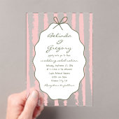 Whimsical Stripes Handwritten Painted Wedding Acryl Uitnodigingen (Insitu (Draagbaar))