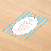 Whimsical Stripes Handwritten Painted Wedding  Acryl Uitnodigingen (Laagn)