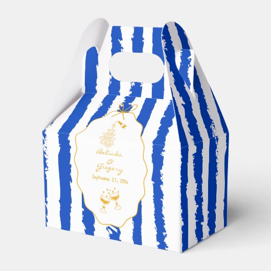Whimsical Stripes Handwritten Painted Wedding  Bedankdoosjes (Voorkant Zijde)
