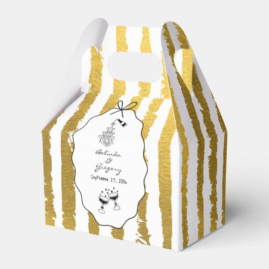 Whimsical Stripes Handwritten Painted Wedding  Bedankdoosjes (Voorkant Zijde)