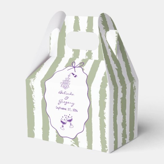 Whimsical Stripes Handwritten Painted Wedding  Bedankdoosjes (Voorkant Zijde)