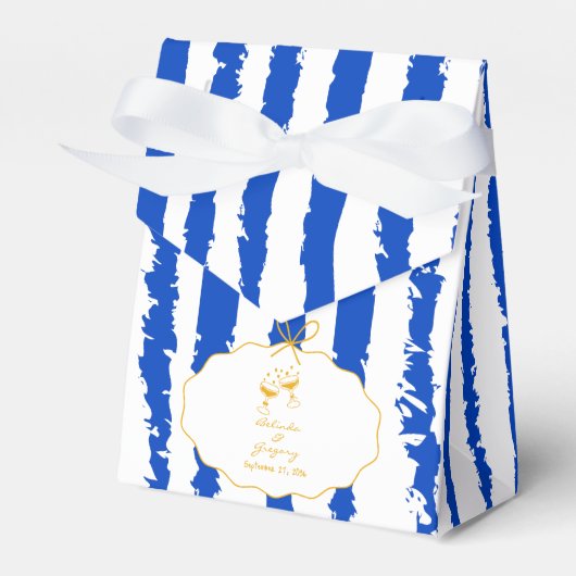 Whimsical Stripes Handwritten Painted Wedding  Bedankdoosjes (Voorkant Zijde)