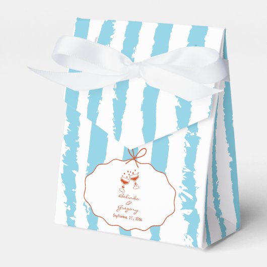 Whimsical Stripes Handwritten Painted Wedding Bedankdoosjes (Voorkant Zijde)