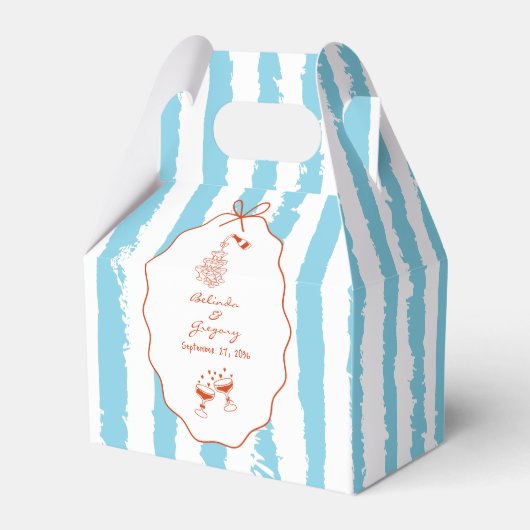 Whimsical Stripes Handwritten Painted Wedding  Bedankdoosjes (Voorkant Zijde)