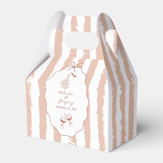 Whimsical Stripes Handwritten Painted Wedding  Bedankdoosjes (Voorkant Zijde)