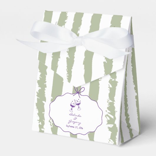 Whimsical Stripes Handwritten Painted Wedding  Bedankdoosjes (Voorkant Zijde)