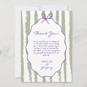 Whimsical Stripes Handwritten Painted Wedding  Bedankkaart (Voorkant)