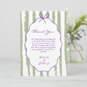 Whimsical Stripes Handwritten Painted Wedding  Bedankkaart (Staand voorkant)