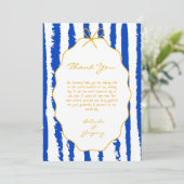 Whimsical Stripes Handwritten Painted Wedding  Bedankkaart (Staand voorkant)