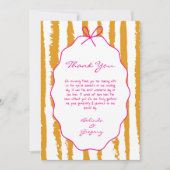 Whimsical Stripes Handwritten Painted Wedding  Bedankkaart (Voorkant)