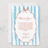 Whimsical Stripes Handwritten Painted Wedding  Bedankkaart (Voorkant)