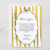 Whimsical Stripes Handwritten Painted Wedding Bedankkaart (Voorkant)