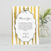 Whimsical Stripes Handwritten Painted Wedding  Bedankkaart (Staand voorkant)
