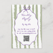 Whimsical Stripes Handwritten Painted Wedding Informatiekaartje (Voorkant)