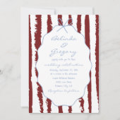 Whimsical Stripes Handwritten Painted Wedding  Kaart (Voorkant)