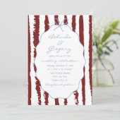 Whimsical Stripes Handwritten Painted Wedding  Kaart (Staand voorkant)