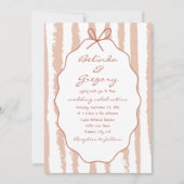 Whimsical Stripes Handwritten Painted Wedding  Kaart (Voorkant)