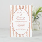 Whimsical Stripes Handwritten Painted Wedding  Kaart (Staand voorkant)