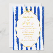 Whimsical Stripes Handwritten Painted Wedding Kaart (Voorkant)