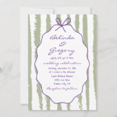 Whimsical Stripes Handwritten Painted Wedding Kaart (Voorkant)