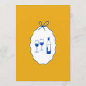 Whimsical Stripes Handwritten Painted Wedding  Menu (Achterkant)