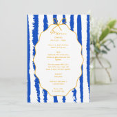 Whimsical Stripes Handwritten Painted Wedding  Menu (Staand voorkant)
