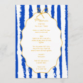 Whimsical Stripes Handwritten Painted Wedding  Menu (Voorkant)
