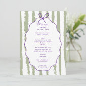 Whimsical Stripes Handwritten Painted Wedding  Menu (Staand voorkant)