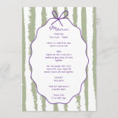 Whimsical Stripes Handwritten Painted Wedding  Menu (Voorkant)
