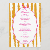 Whimsical Stripes Handwritten Painted Wedding  Menu (Voorkant)