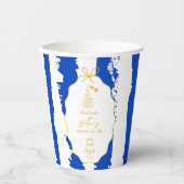 Whimsical Stripes Handwritten Painted Wedding  Papieren Bekers (Voorkant)