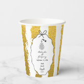 Whimsical Stripes Handwritten Painted Wedding  Papieren Bekers (Achterkant)