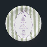 Whimsical Stripes Handwritten Painted Wedding  Papieren Bordje<br><div class="desc">A whimsical hand drawn illustration wedding design suite in green and purple. This contemporary modern wedding design is ideal for all seasons especially Spring and Summer. A contemporary, fun and whimsical wedding hand drawn and hand written look design perfect for destination weddings. A retro green and purple hand illustrated and...</div>