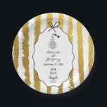 Whimsical Stripes Handwritten Painted Wedding  Papieren Bordje<br><div class="desc">A whimsical hand drawn illustration wedding design suite in black and gold. This contemporary modern wedding design is ideal for all seasons especially Spring and Summer. A contemporary, fun and whimsical wedding hand drawn and hand written look design perfect for destination weddings. A retro black and gold hand illustrated and...</div>
