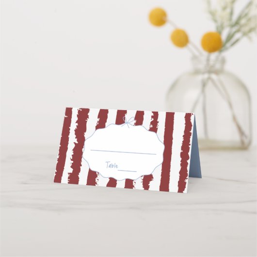 Whimsical Stripes Handwritten Painted Wedding  Plaatskaartje (Voorkant)