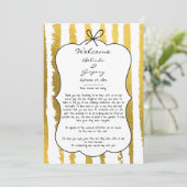 Whimsical Stripes Handwritten Painted Wedding  Programmakaart (Staand voorkant)