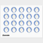 Whimsical Stripes Handwritten Painted Wedding  Ronde Sticker (Vel)