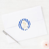 Whimsical Stripes Handwritten Painted Wedding  Ronde Sticker (Envelop)