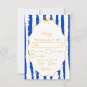 Whimsical Stripes Handwritten Painted Wedding  RSVP Kaartje (Voorkant)