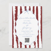 Whimsical Stripes Handwritten Painted Wedding  Save The Date (Voorkant)