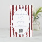Whimsical Stripes Handwritten Painted Wedding  Save The Date (Staand voorkant)