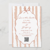 Whimsical Stripes Handwritten Painted Wedding  Save The Date (Voorkant)